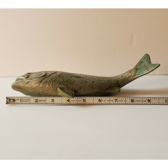 Vtg Hand Painted Japanese Sea Bass, Suzuki Ceramic Fish Tabletop/ Wall F… - Picture 11 of 13